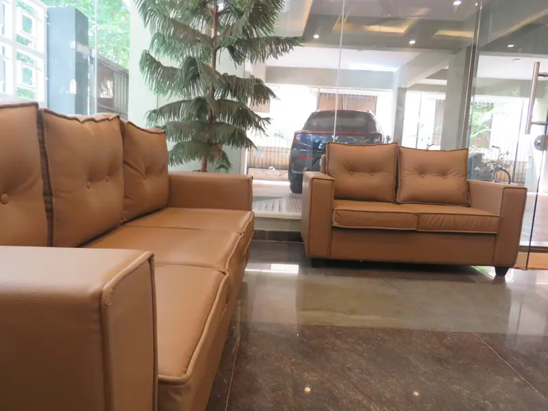 Waiting-area sofas in the reception